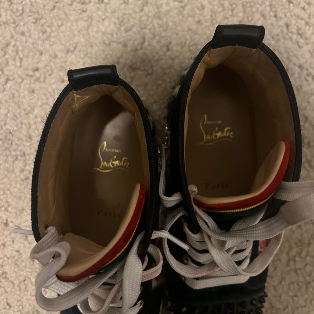 Christian Louboutin Studded High Top Women Sneakers 38.5 100% AUTHENTIC